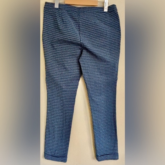 Le Château| Jacquard Blue and Tan Houndstooth Trouser Pants Sz 8 - Picture 8 of 8